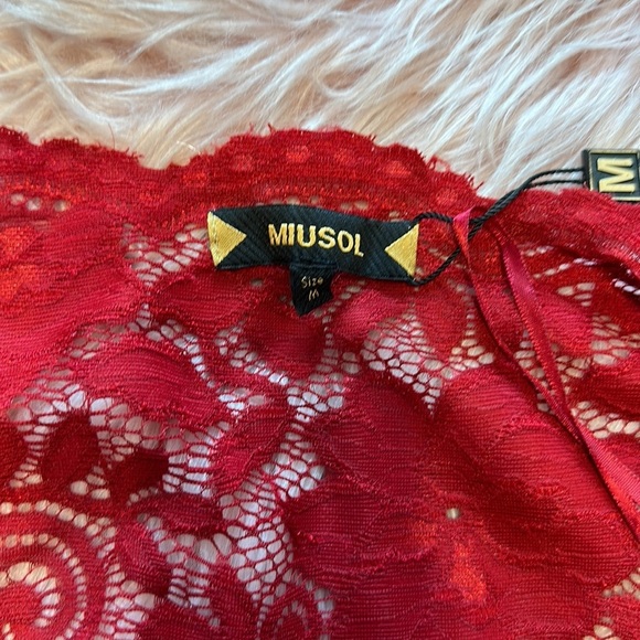 Elegant Red Lace Long Sleeve Full Length Maxi Formal Dress NWT - Picture 9 of 13